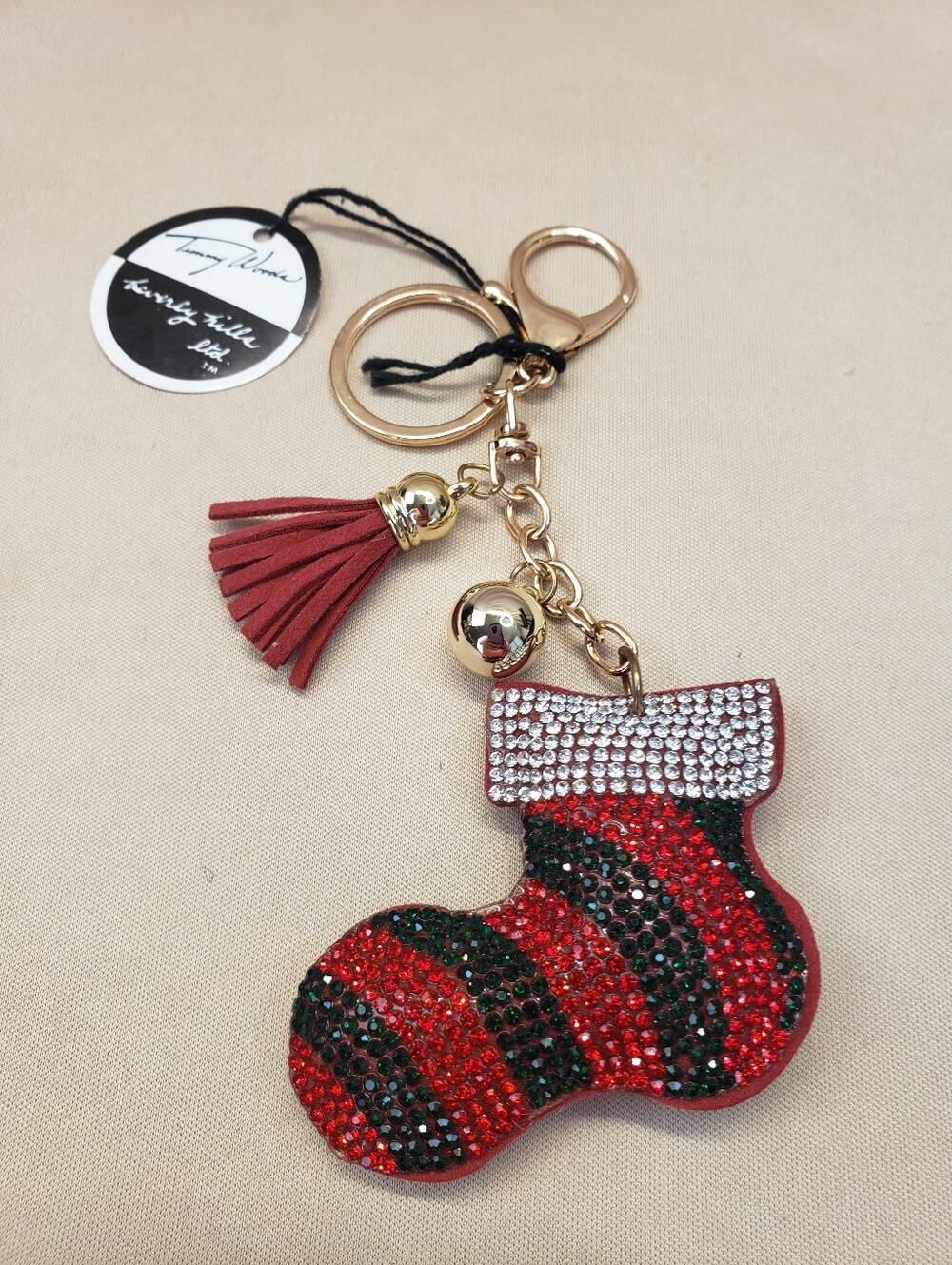 Timmy Wood Beverly Hills Purse Charm Key Chain Christmas Stocking
